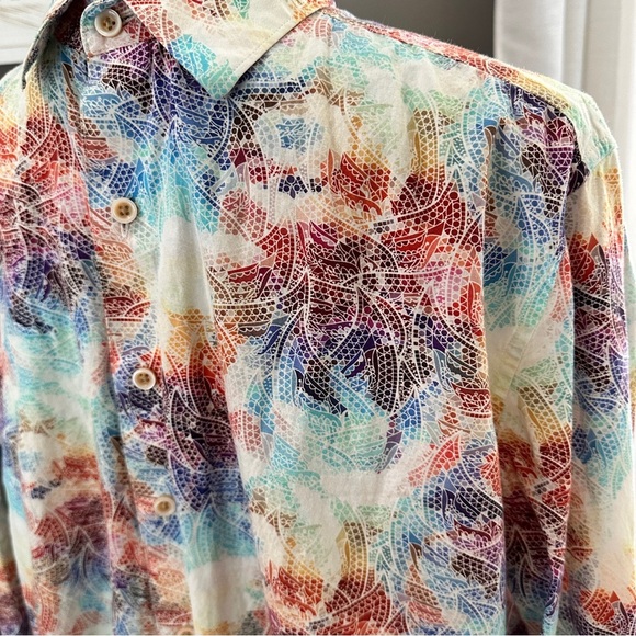 Robert Graham Classic Fit Long Sleeve Button Front Shirt Multicolor Print Size L - Picture 3 of 14